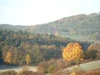 Herbstblick zum Altenberg (der erste Rauhreif)